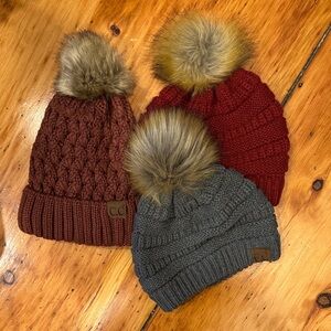 C.C Knit Beanie Set